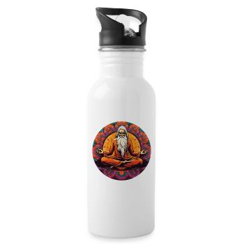 Meditation Guru - Trinkflasche mit integriertem Trinkhalm - Weiß - Rechts