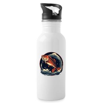 Angling - Water bottle with straw - white - Right
