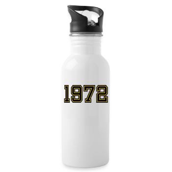Année de naissance : 1972 - Gourde avec paille intégrée - blanc - Droite