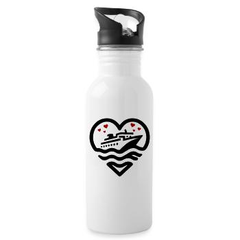 Kreuzfahrt Love - Trinkflasche mit integriertem Trinkhalm - Weiß - Rechts