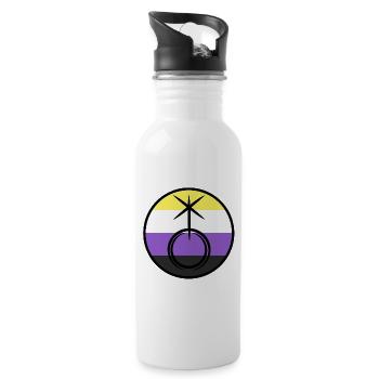 Symbol in a circle - It's all in the color - Water bottle with straw - white - Right