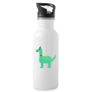 Dino - Trinkflasche mit integriertem Trinkhalm - Weiß - Rechts