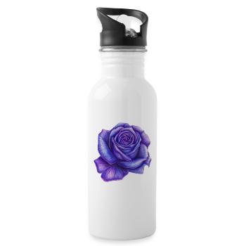 Lila Rose - Trinkflasche mit integriertem Trinkhalm - Weiß - Rechts