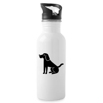 Chien Sport Chien École Chien - Gourde avec paille intégrée - blanc - Droite