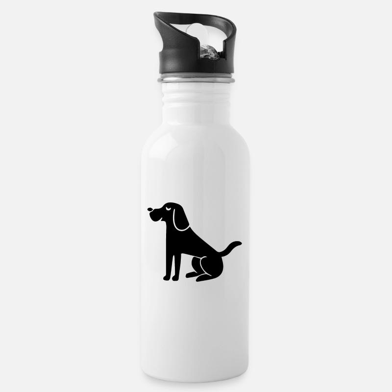 Hund Hundesport Hundeschule - Trinkflasche mit integriertem Trinkhalm - Weiß