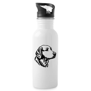 Golden Retriever Chien Chiens - Gourde avec paille intégrée - blanc - Droite