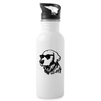 Golden Retriever Chien Chiens - Gourde avec paille intégrée - blanc - Droite
