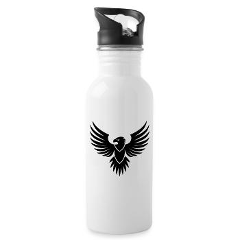 Adler Adlerkopf - Trinkflasche mit integriertem Trinkhalm - Weiß - Rechts