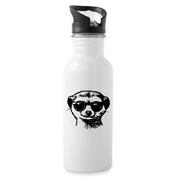 Meerkat - Water bottle with straw - white - Right