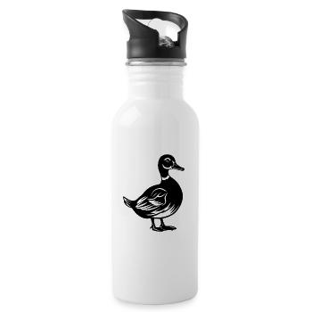 Canards - Gourde avec paille intégrée - blanc - Droite