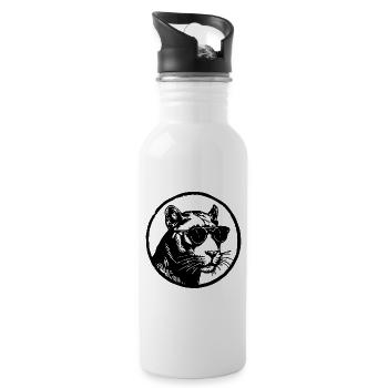 Panther - Trinkflasche mit integriertem Trinkhalm - Weiß - Rechts