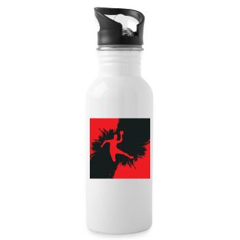 handball - Trinkflasche mit integriertem Trinkhalm - Weiß - Rechts