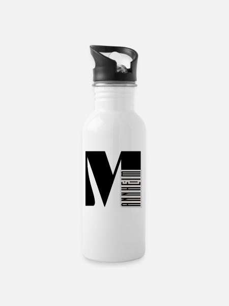 Mannheim - Trinkflasche mit integriertem Trinkhalm - Weiß