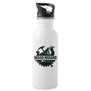 Woodworking Wood Wizard - Water bottle with straw - white - Right