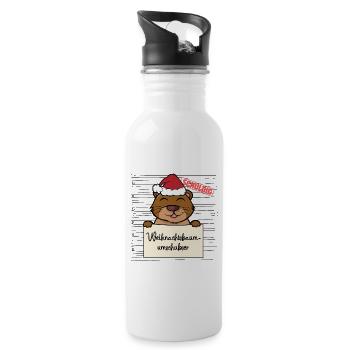 Weihnachtsbaum Umschubser Seeotter - Trinkflasche mit integriertem Trinkhalm - Weiß - Rechts