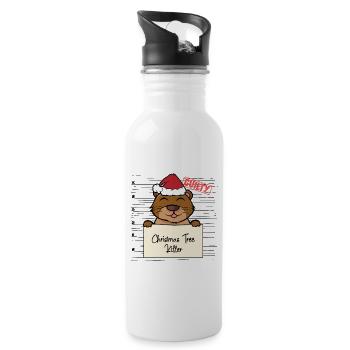 Weihnachtsbaum Umschubser Seeotter - Trinkflasche mit integriertem Trinkhalm - Weiß - Rechts
