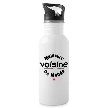 meilleure voisine du monde - Gourde avec paille intégrée - blanc - Droite