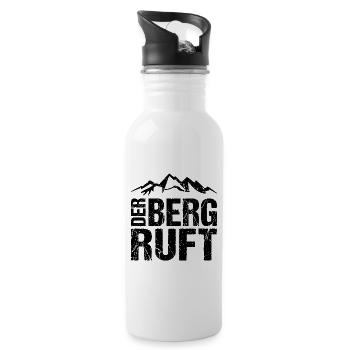 Der Berg Ruft Wandern Berge - Trinkflasche mit integriertem Trinkhalm - Weiß - Rechts