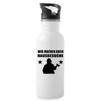 Feuerwehr - Trinkflasche mit integriertem Trinkhalm - Weiß - Rechts