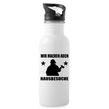 Feuerwehr - Trinkflasche mit integriertem Trinkhalm - Weiß - Rechts