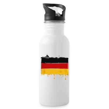 GERMANY FLAG GERMAN FLAG - Water bottle with straw - white - Right