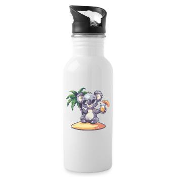 Palmier d’été de l’île Koala - Gourde avec paille intégrée - blanc - Droite