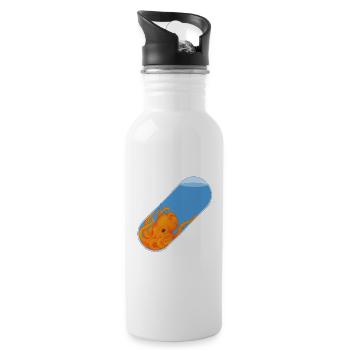 Octopus Pill - Water bottle with straw - white - Right