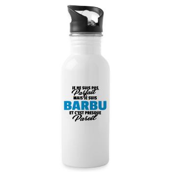 Pas parfait mais barbu - Gourde avec paille intégrée - blanc - Droite