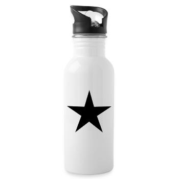 STAR. STAR. STARS. FEAST. ANNIVERSARY. CHRISTMAS. - Water bottle with straw - white - Right