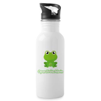 Opas Fröschlein kleiner Frosch Enkel - Trinkflasche mit integriertem Trinkhalm - Weiß - Rechts