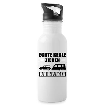 Camping - Trinkflasche mit integriertem Trinkhalm - Weiß - Rechts
