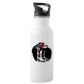 Stetson and Boots Western Country Line Dance - Water bottle with straw - white - Right