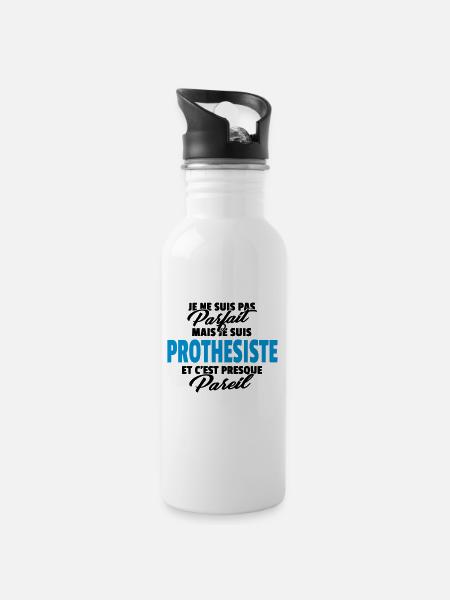 Pas parfait mais prothesiste - Gourde avec paille intégrée - blanc