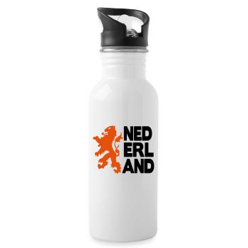 nederland leeuw oranje 2c - Gourde avec paille intégrée - blanc - Droite