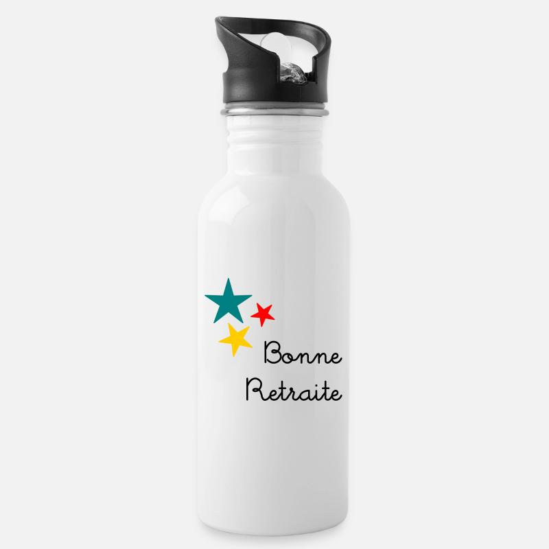 RETRAITE. BONNE RETRAITE. JOYEUSE RETRAITE - Gourde avec paille intégrée - blanc