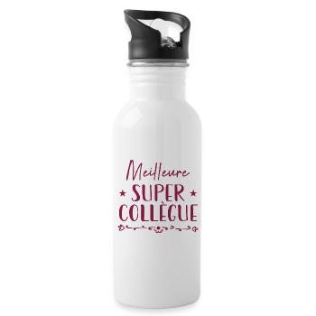 Meilleure Super Collègue - Gourde avec paille intégrée - blanc - Droite