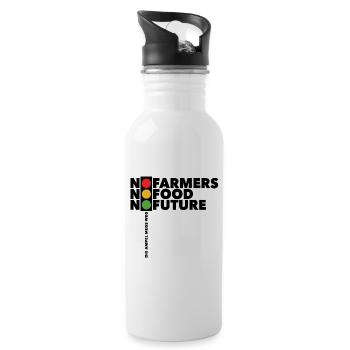 Bauern Protest No Farmers No Food No Future Ampel - Trinkflasche mit integriertem Trinkhalm - Weiß - Rechts