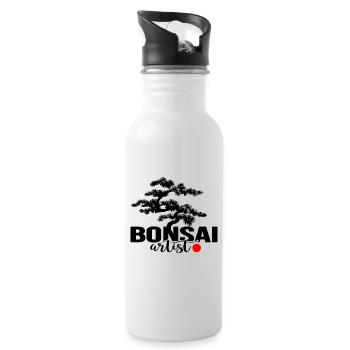 bonsai-show shohin bonsaiclub bonsai mame - Trinkflasche mit integriertem Trinkhalm - Weiß - Rechts