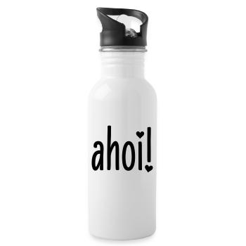 Ahoi heart ahoy heart - Water bottle with straw - white - Right
