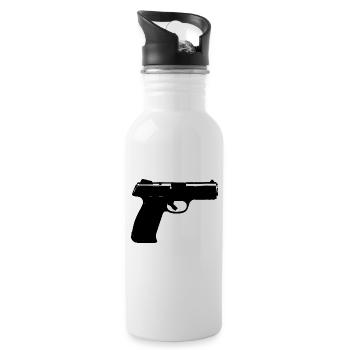 Esport Gamer pistol egoshooter gift idea - Water bottle with straw - white - Right