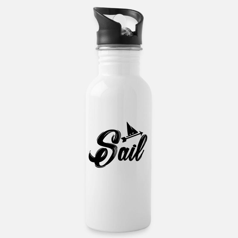 sail - Trinkflasche mit integriertem Trinkhalm - Weiß