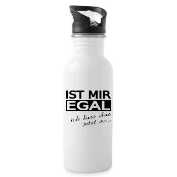 Spruch - Trinkflasche mit integriertem Trinkhalm - Weiß - Rechts