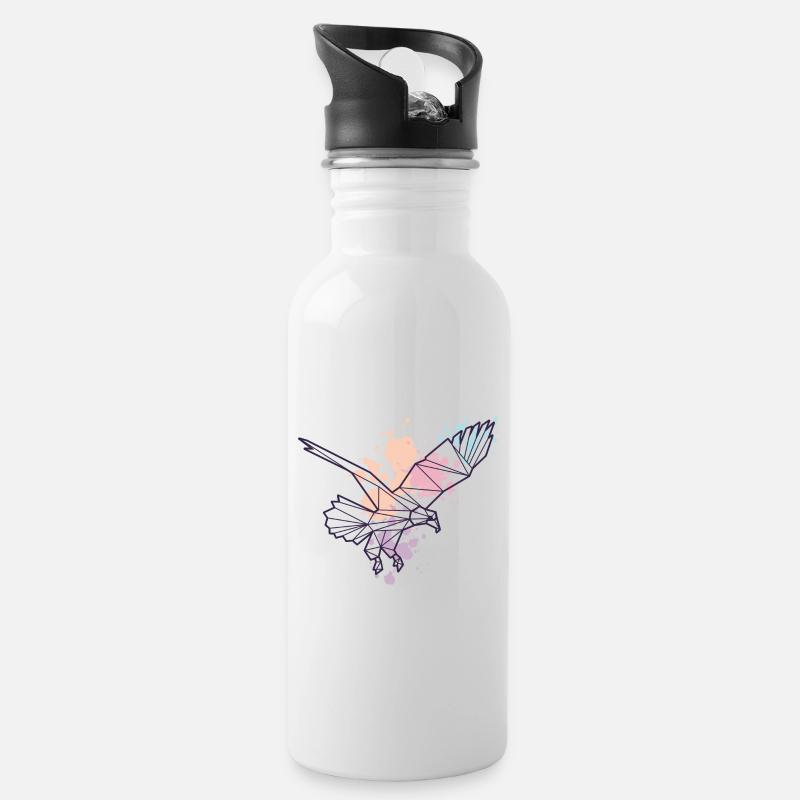 Flying Eagle - Water bottle with straw - white