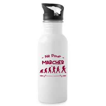 né pour marcher évolution - Gourde avec paille intégrée - blanc - Droite