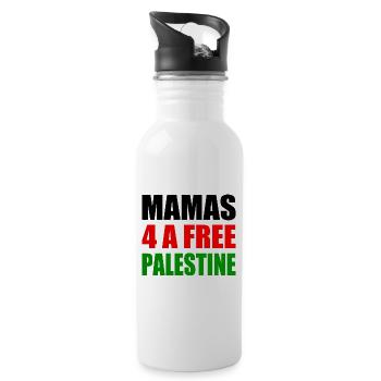 Mamas for a free palestine - Gourde avec paille intégrée - blanc - Droite
