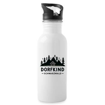 Dorfkind Schwarzwald - Trinkflasche mit integriertem Trinkhalm - Weiß - Rechts
