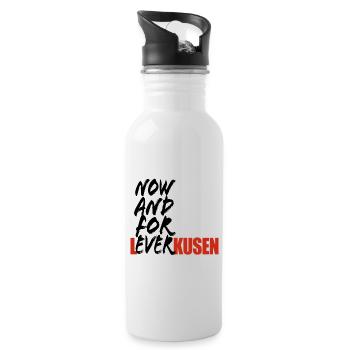 Now And For Ever Leverkusen - Spruch - Trinkflasche mit integriertem Trinkhalm - Weiß - Rechts