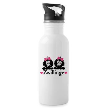 Kleine Monster Smuffel Zwillinge mit Schleife - Trinkflasche mit integriertem Trinkhalm - Weiß - Rechts