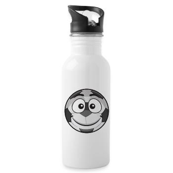 Football Faces - Water bottle with straw - white - Right