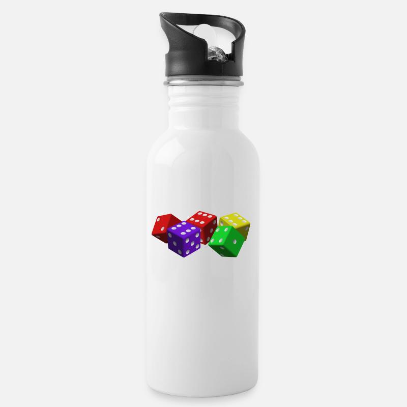 cube - Water bottle with straw - white